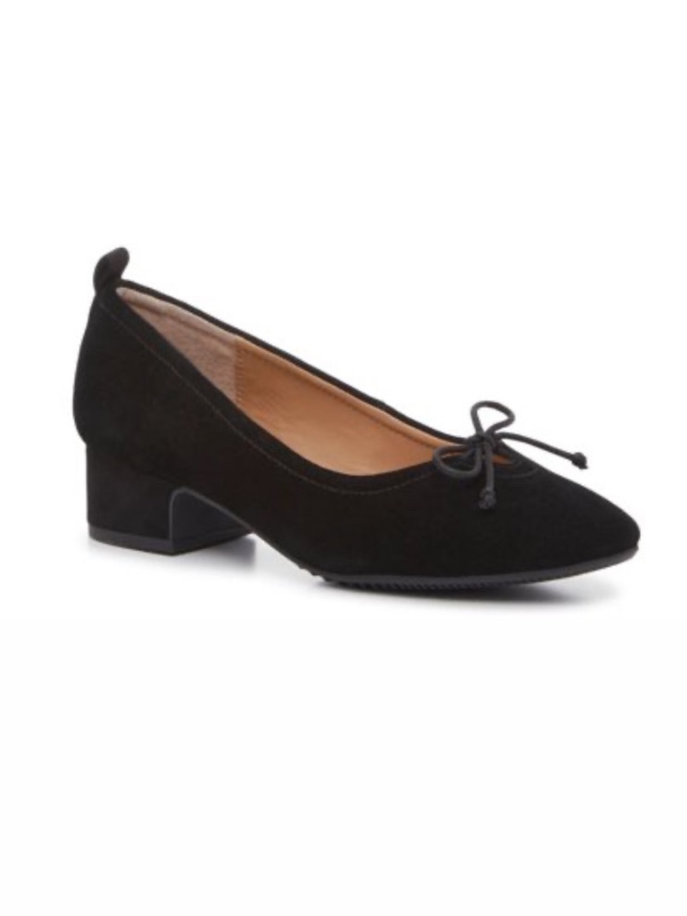 Classic Black Suede Low Heel Ballet Pump